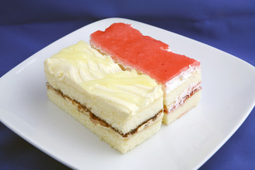 lemon cake and strawberry shortcake