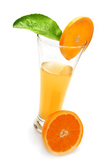 orange juice isolated on white
