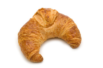 fresh croissant on white background