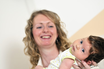 young mother and baby relaxing