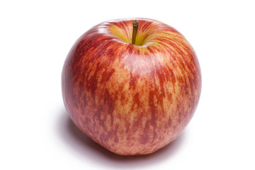 Vibrant red apple isolated on white background