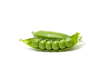 peas isoladed on white macro close up