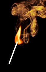 Match fire smoke