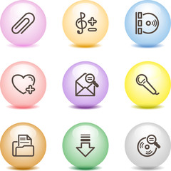 Color ball web icons, set 11