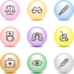Color ball web icons, set 13