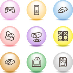 Color ball web icons, set 21