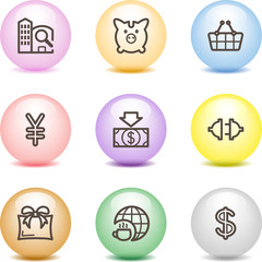 Color ball web icons, set 24