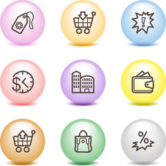 Color ball web icons, set 26