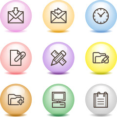 Color ball web icons, set 27