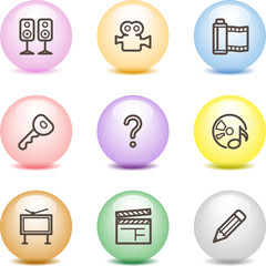 Color ball web icons, set 28