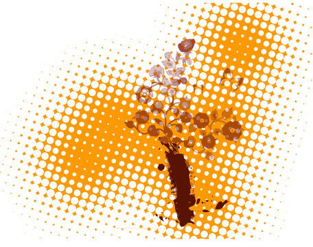 FLORAL GRUNGE JAUNE ROUGE