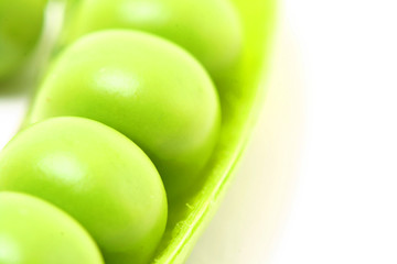 peas isoladed on white macro close up