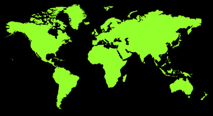 Fototapeta na wymiar world map green with Vector Path