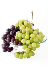 bunches of red and white grapes