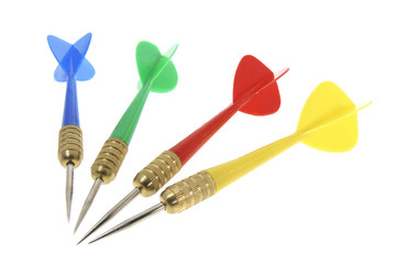 Darts on Isolated White Background