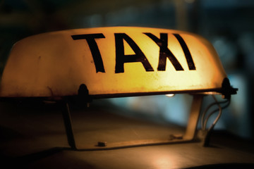 old taxi sign