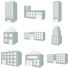 Fototapeta premium Building Icon Set in Blue