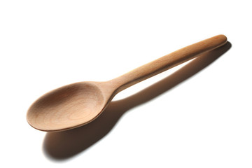 Handmade wooden spoon isolated