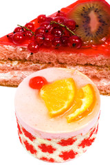 Currant, cherry and orange on a pie