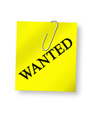 Paper held by paperclip on white background