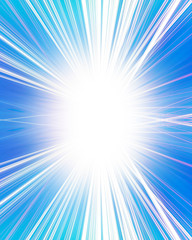 Soft sun in a blue sky with no clouds