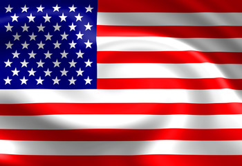 Naklejka premium American flag waving in the wind