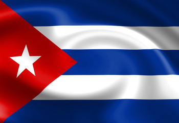 Cuban flag waving in the wind