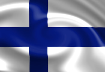 Flag of finland waving in the wind