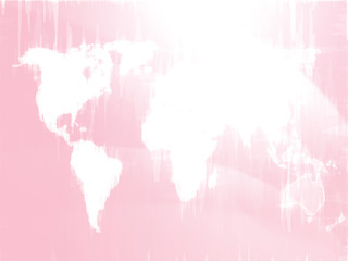 Map of the world illustration, glowing outline gradient colors