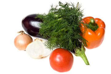 Group of vegetables isolated on white