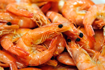 Shrimps close up. Shallow focus