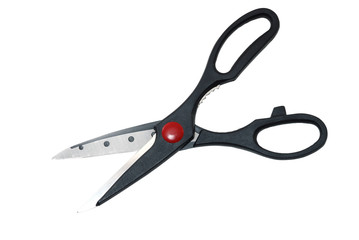 simple scissors blak isolated on white background