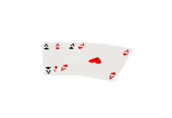 Four cards on a white background