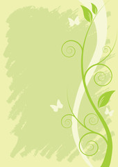 green floral blank design background. Vector illustration