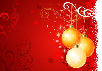 Christmas background / balls and ornament / vector illustration