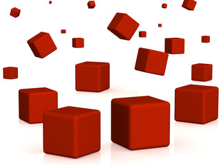Abstract background - falling red boxes
