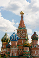 Heads of the Basil’s Cathedral, Red Square, Moscow, Russia.