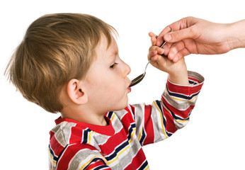 Child accepts a medicine..