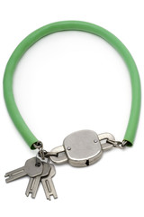 a bicycle padlock on white