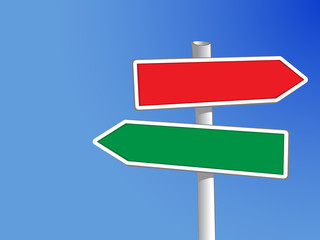 Signpost with two arrows (XXL) to add your own text