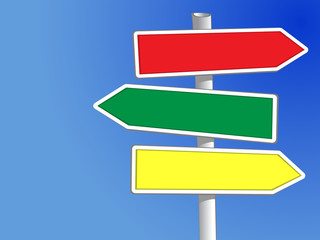 Signpost with three arrows. (XXL) to add your own text