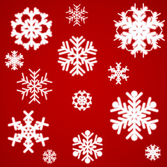 Obraz na płótnie Canvas Beautiful luminous snowflakes.