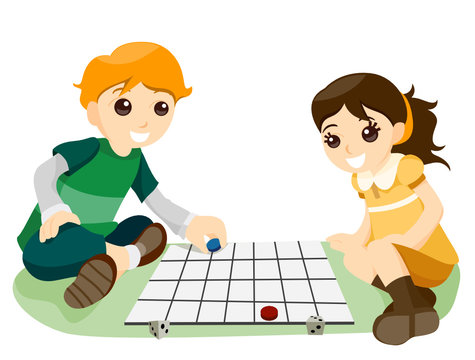 kids playing board game together clip art preview