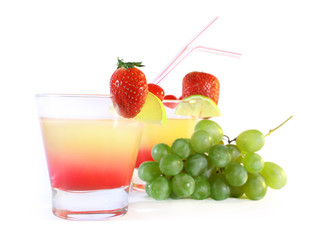 bright sweet coctails and fruits