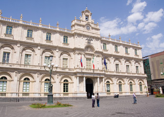 typical architecture detail of old sicilian town