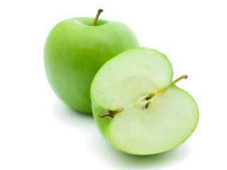 isolated  green apple on white background