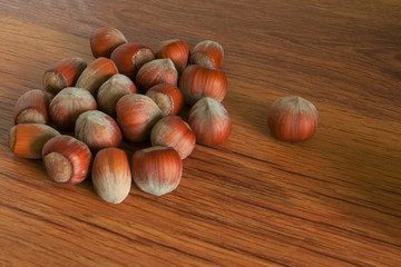 forest nut on wood table