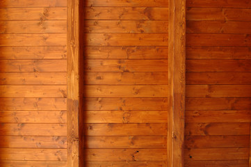 Detail shot of brown wooden plank roof