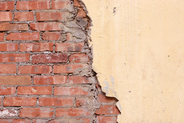 Half brick half stucco background.