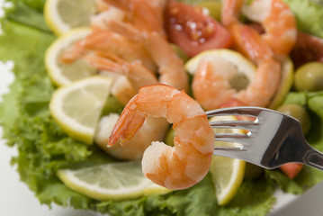 Shrimps and vegetables